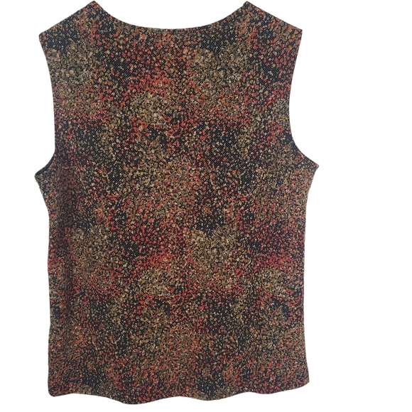 Laura Ashley Multicolor Speckled Tank Top. Orange, Green, Brown.Lined. MED. K130 - Picture 5 of 8
